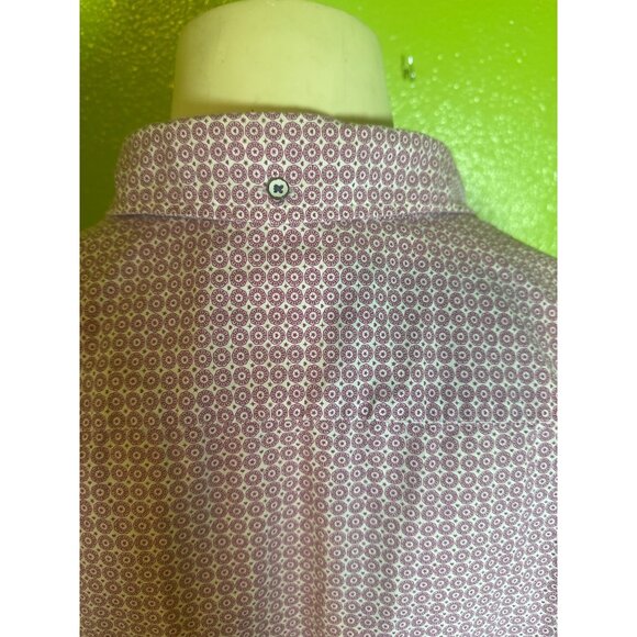 Rodd & Gunn Mens Short Sleeve Button-Up Shirt Size M 100% Cotton Red Geometric P - Picture 4 of 8